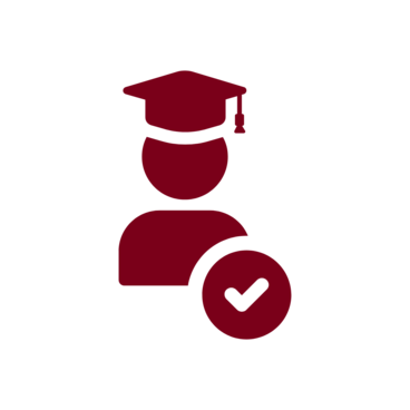 Student in a graduation hat with a checkbox